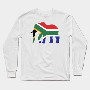 Elephant South Africa Flag Long Sleeve T-Shirt